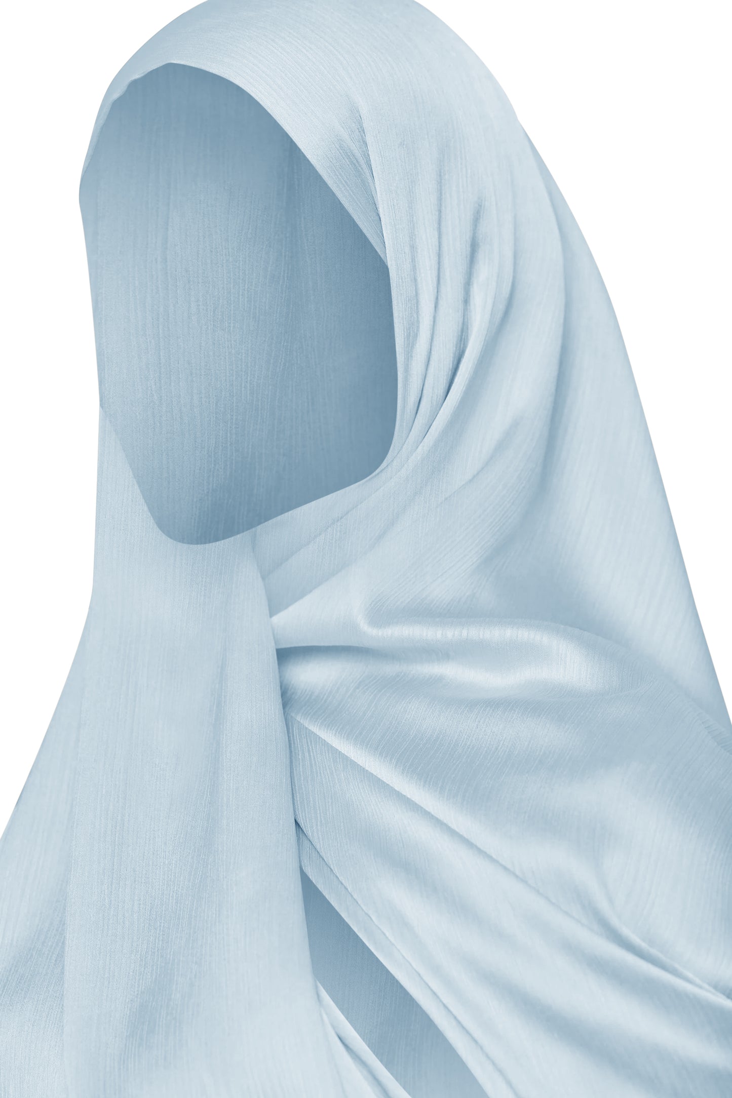 Light Blue CrinkleShine Satin Hijab