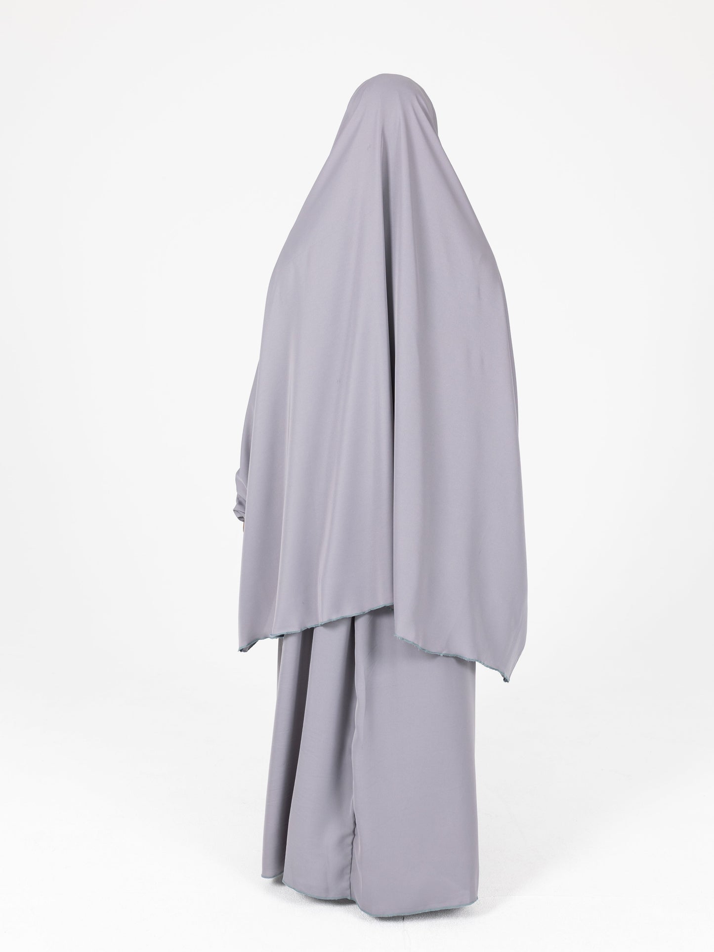 Women's Two-Piece Nidha Jilbab with Buttoned Pockets - Grey