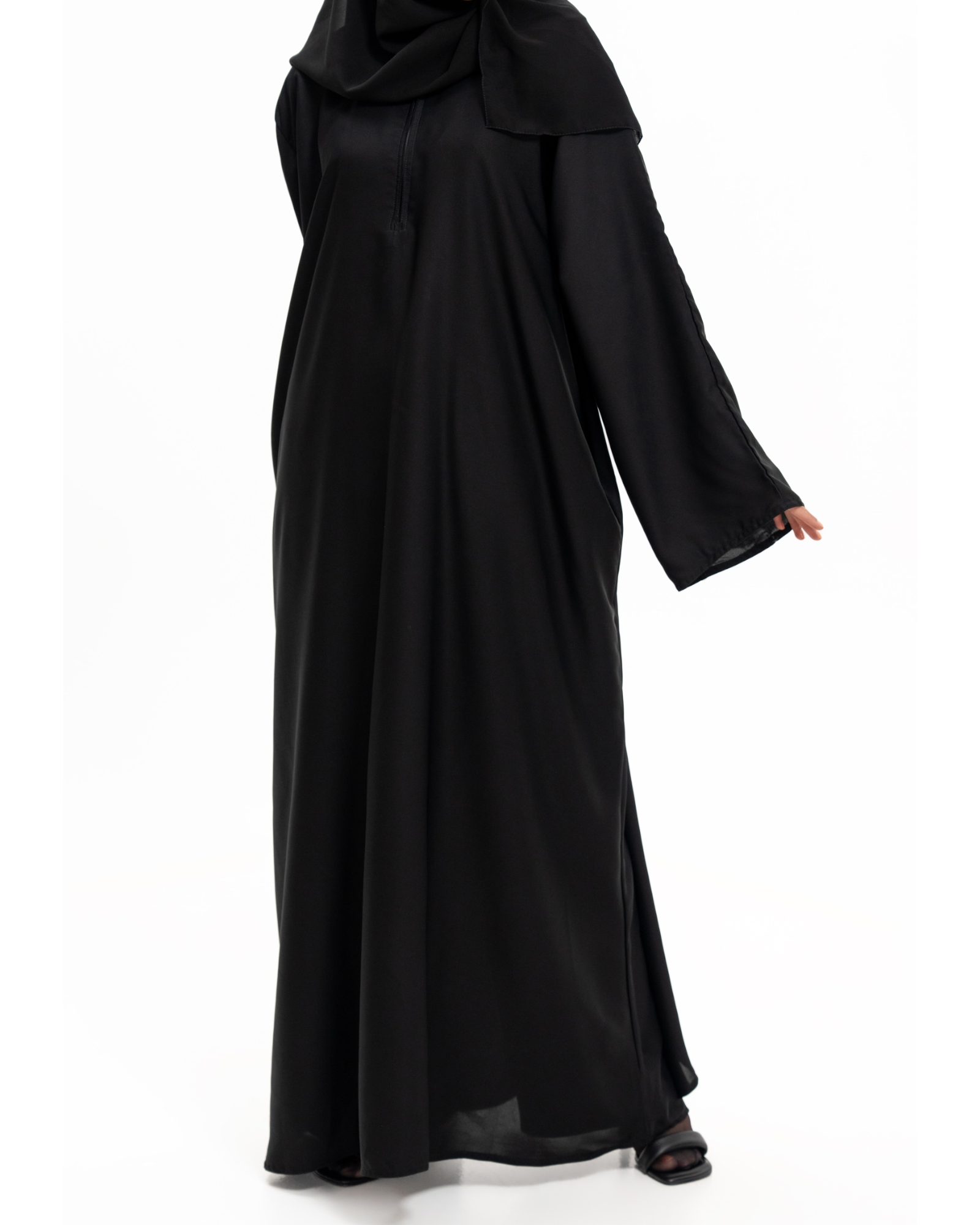 ND Essentials Black ZipForm Comfort Nursing Abaya 54