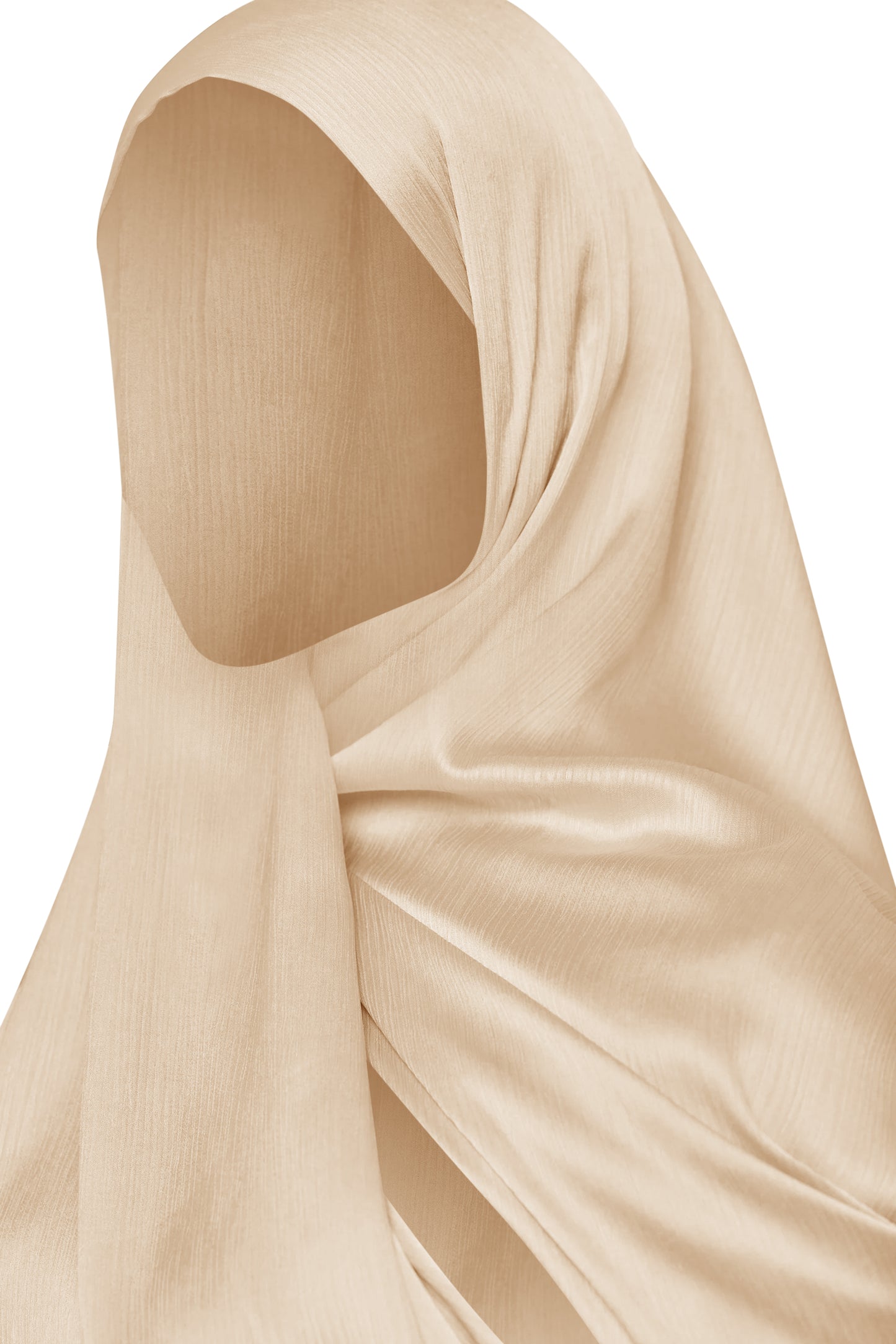 Cream CrinkleShine Satin Hijab