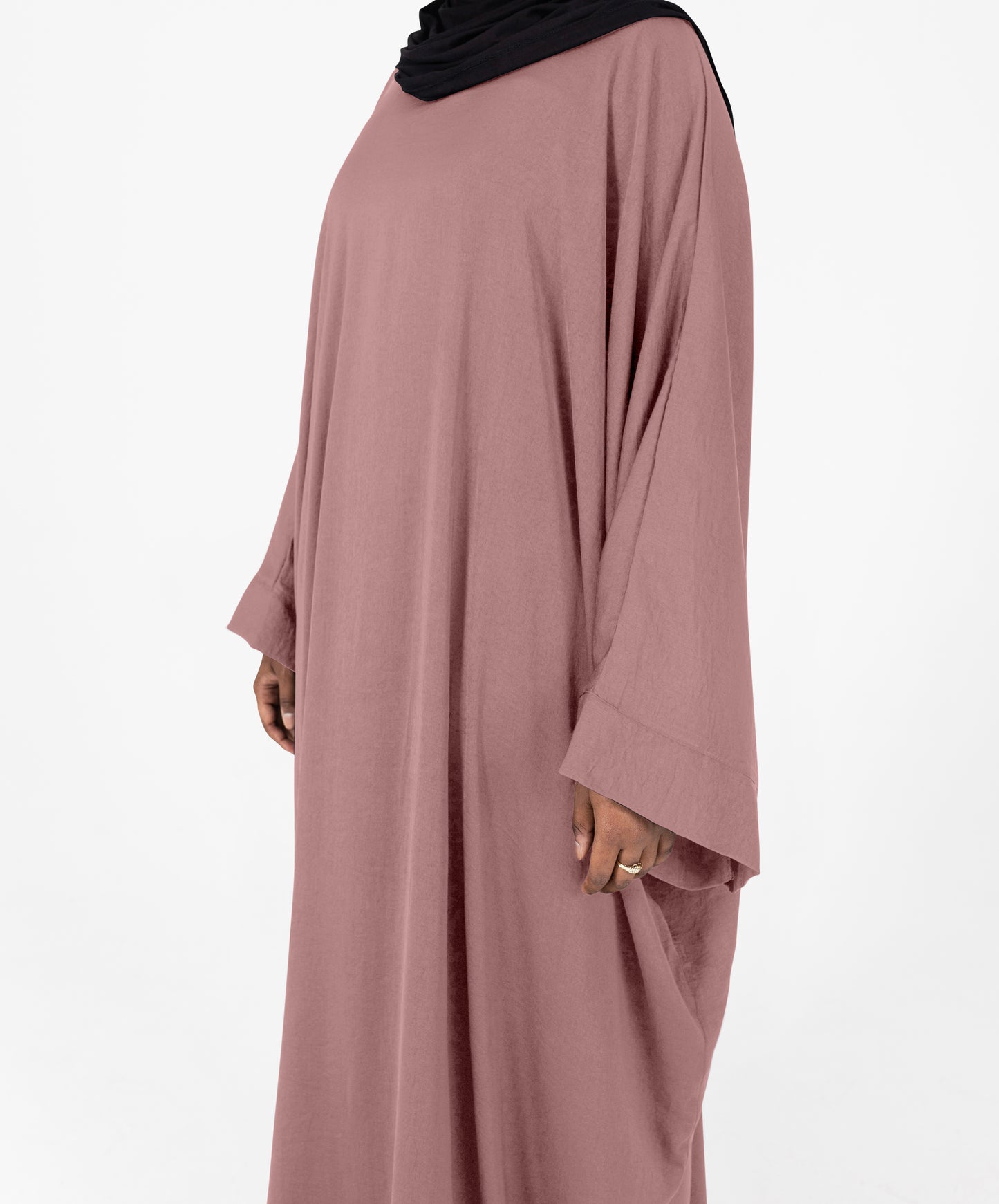 Dust Pink SilkCascade Butterfly Abaya
