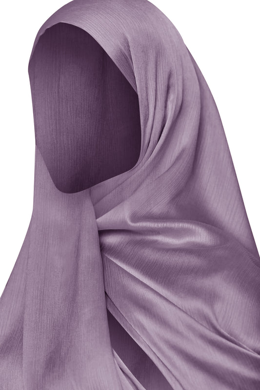 Purple Mist CrinkleShine Satin Hijab