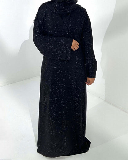 PRE-ORDER Black Shimmer Open Abaya Set