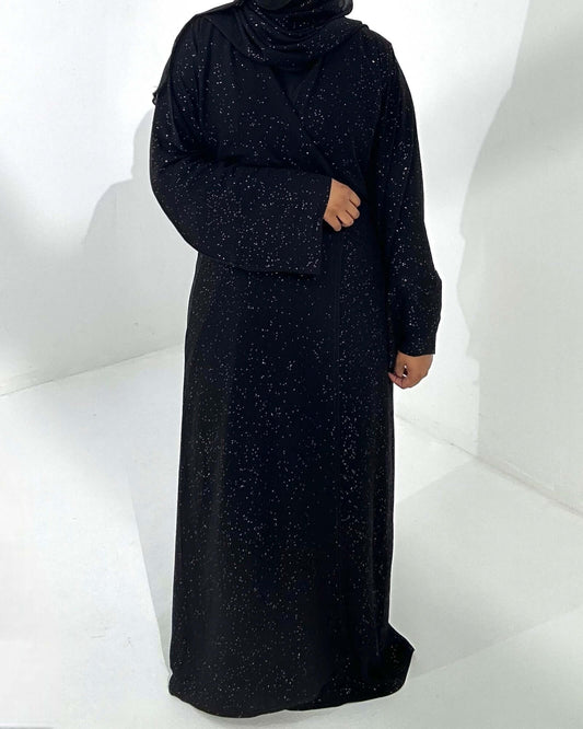 PRE-ORDER Black Shimmer Open Abaya Set